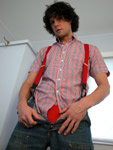 stud in red sling underwear
