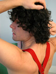 virile mop of curly hair