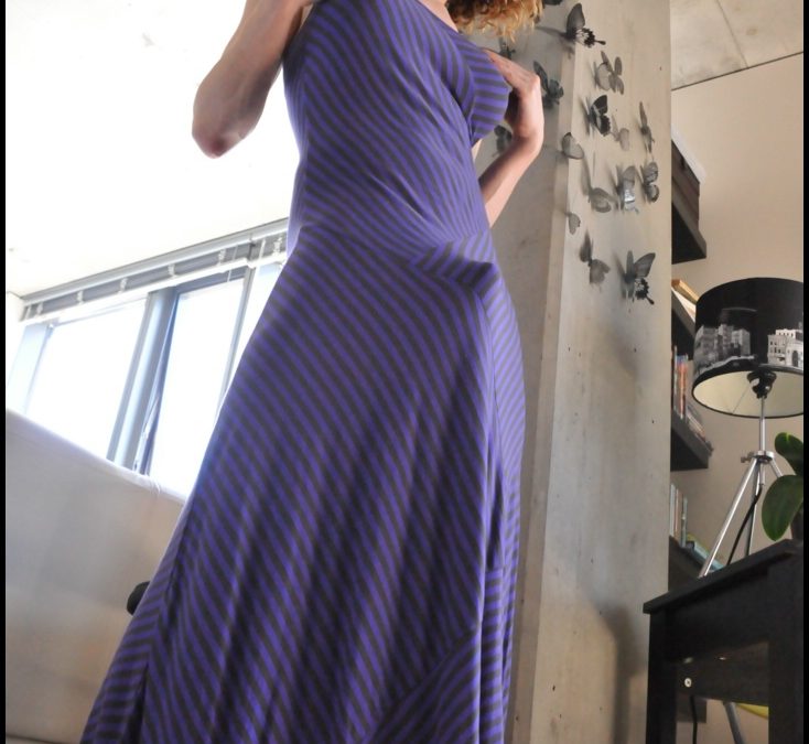 DeliaTS in Purple Maxi Dress